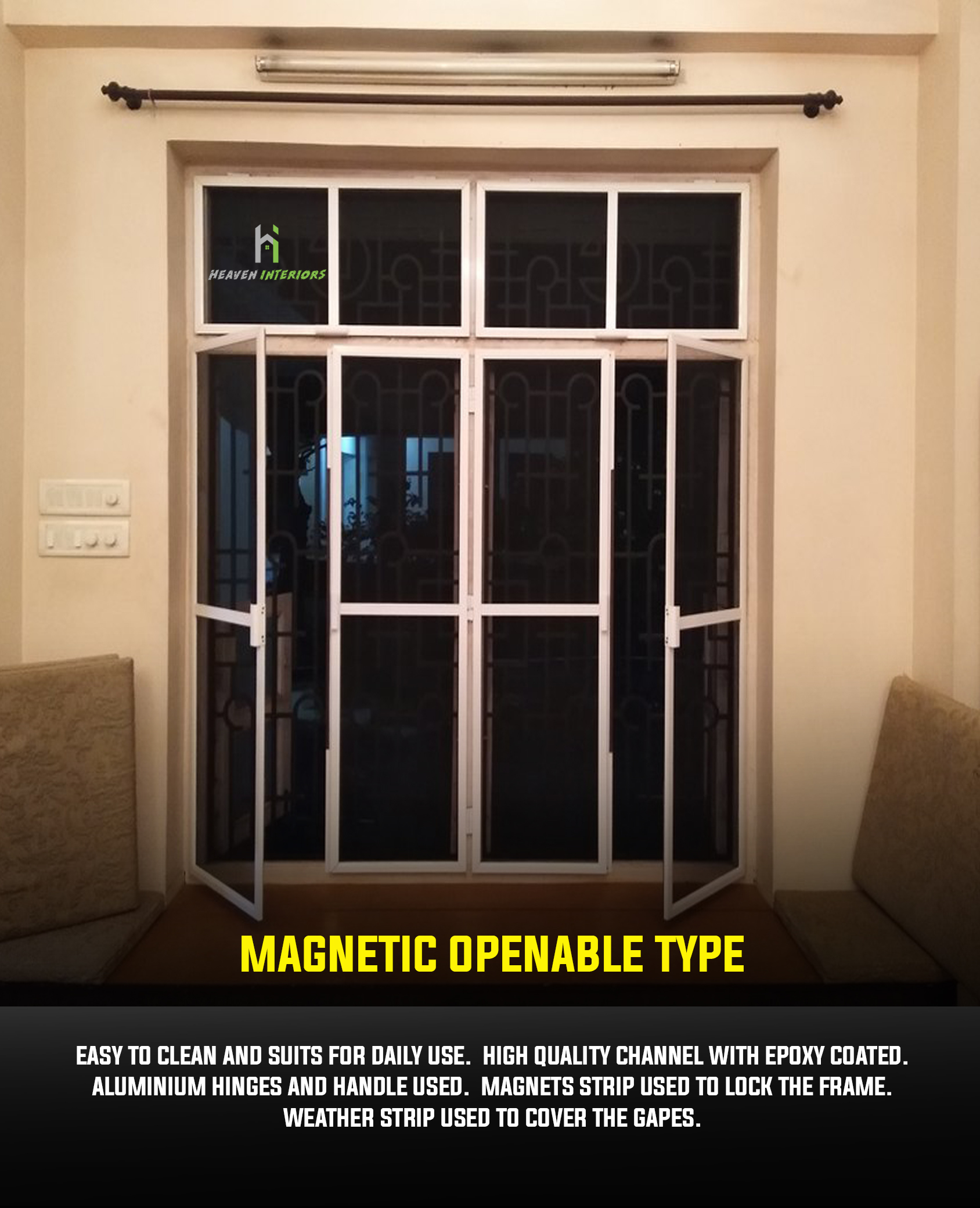 Magnetic openable type mosquito nets