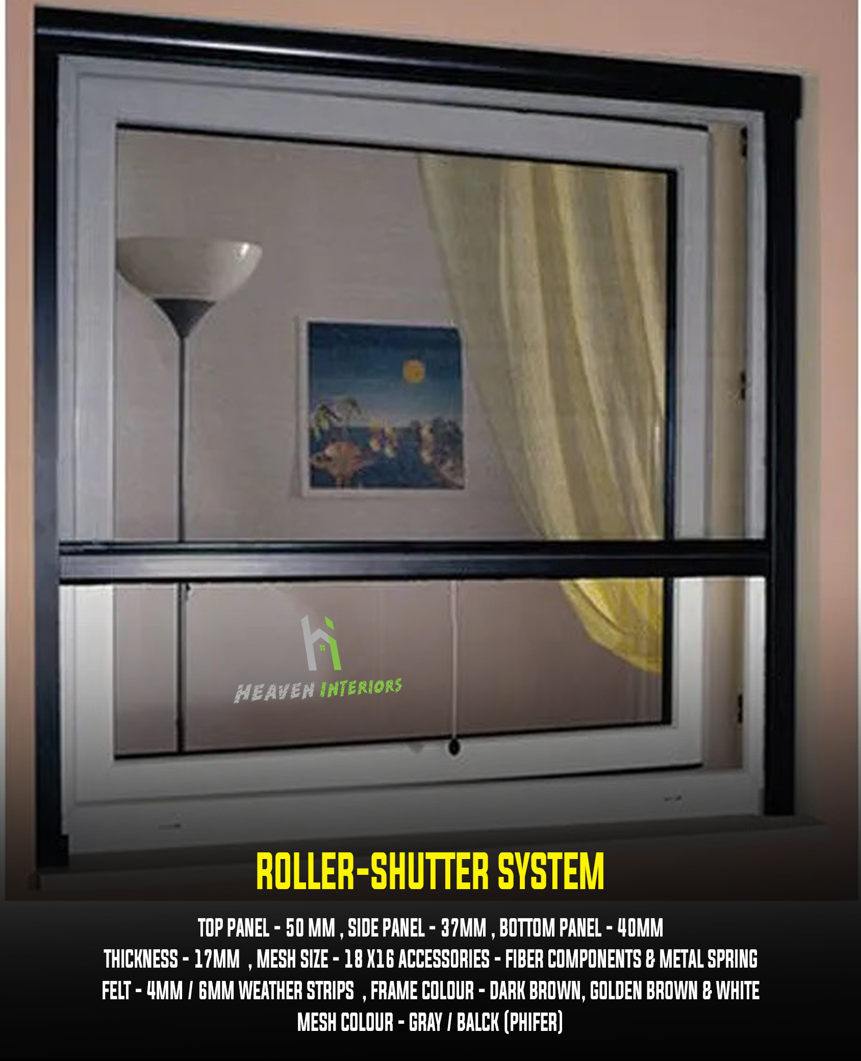 Roller shutter system mosquito nets