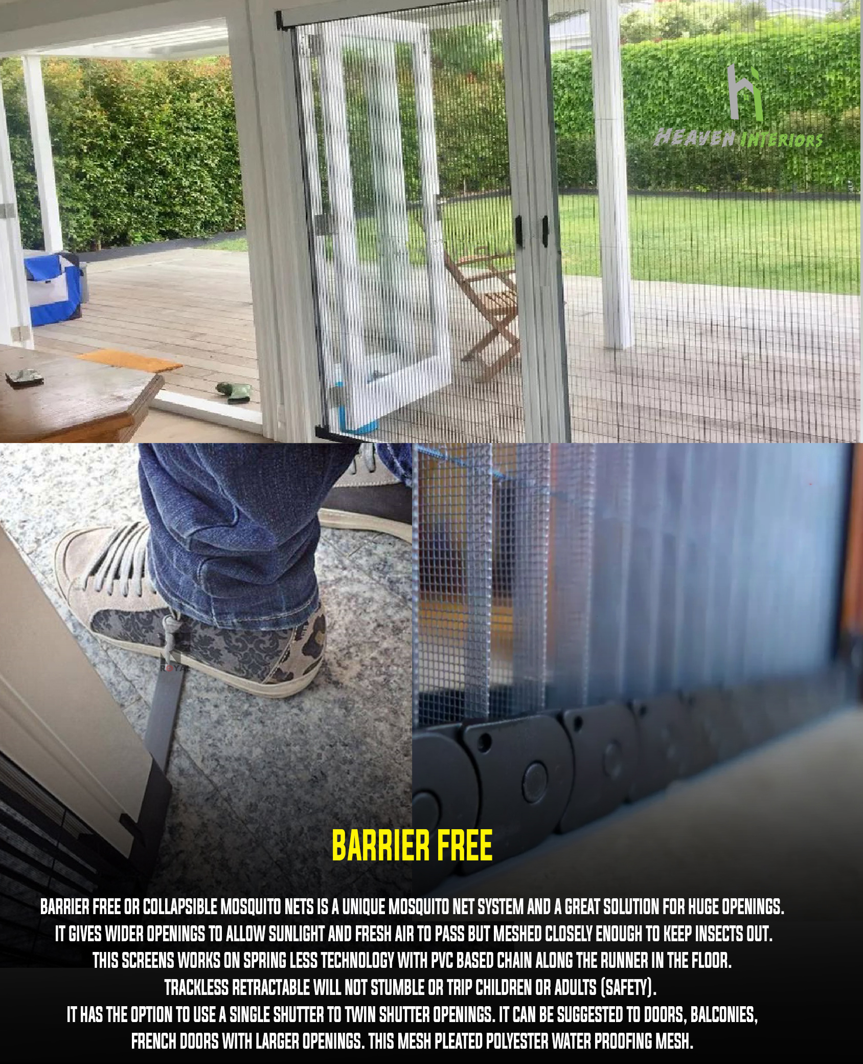 Barrier free mosquito nets