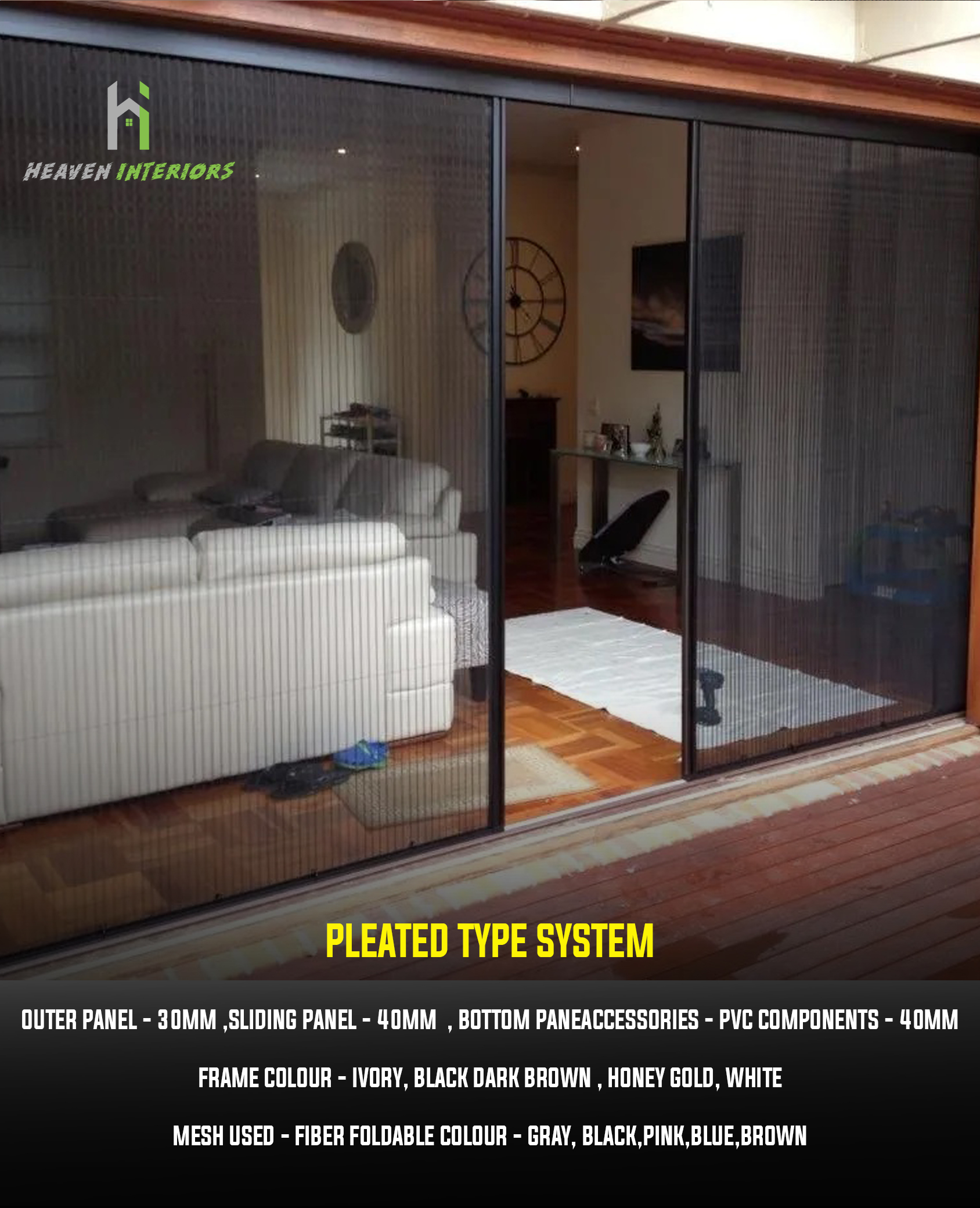 Pleated type system mosquito nets